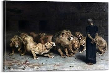 絵画 LIONSAN Amazon.co.jp: 獅子座のダニエル 1872年 印刷 ポスター キャンバス